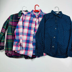 Kids plaid long sleeve shirts small‎